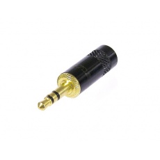 NEUTRIK - REAN NYS 231LBG jack stereo 3,5 mm , metalowy czarny uchwyt nakrętka , złocone kontakty, kabel max 6mm