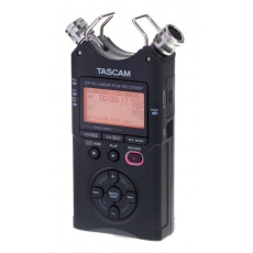 Tascam DR-40X Ręczny rejestrator 4-ścieżkowy, podwójne nagrywanie (2x stereo), wejścia XLR z zasilaniem phantom, funkcja interfejsu USB, overdub, mixdown, konfiguracje mikrofonów AB/XY, dekoder MS
