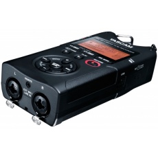 Tascam DR-40X Ręczny rejestrator 4-ścieżkowy, podwójne nagrywanie (2x stereo), wejścia XLR z zasilaniem phantom, funkcja interfejsu USB, overdub, mixdown, konfiguracje mikrofonów AB/XY, dekoder MS