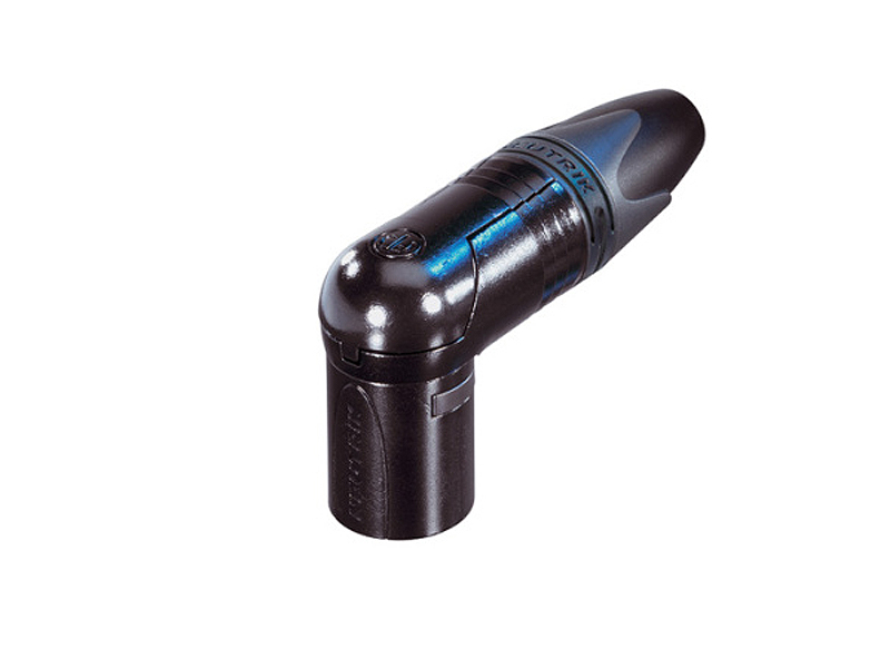 Neutrik NC3MRX-B  wtyk XLR , męski , kątowy , 3 piny pozłacane , czarny