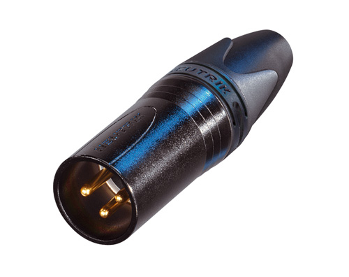 Neutrik NC3MXX-B  wtyk XLR , 3 piny, męski, metalowy, złocone kontakty, High End , cyfra