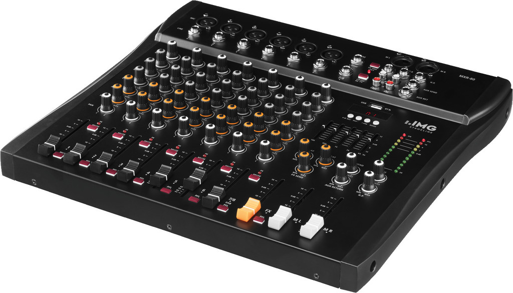 Monacor MXR 80- 8-kanałowy mikser audio z wbudowanym odtwarzaczem MP3 oraz odbiornikiem Bluetooth