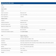 AudioPressBox  APB 116SB  Kostka dziennikarska - rozdzielacz  sygnału mikr/linia  we1x( linia) x  16 x wy ( mikr/linia) ,urządzenie mobilne -własny akumulator