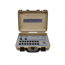 AudioPressBox APB-216C - kostka dziennikarska w wersji przenośnej  2 wejściami liniowymi/mikrofonowymi i 16 wyjściami liniowymi/mikrofonowymi