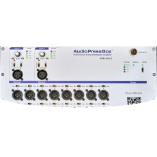 AudioPressBox APB-216C - kostka dziennikarska w wersji przenośnej  2 wejściami liniowymi/mikrofonowymi i 16 wyjściami liniowymi/mikrofonowymi