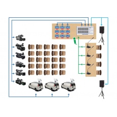 AudioPressBox  APB 448SB  Kostka dziennikarska - rozdzielacz sygnału mik/linia  4 we x 48 wyjść mikr/linia, urządzenie mobilne