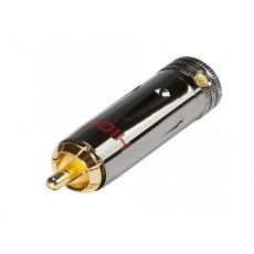 HICON HI-CM09 RT wtyk RCA-Cinch High END , obudowa metal , złote kontakty , kolor chrom- czerwony