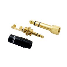 HICON HI-J3563S męski wtyk mini Jack 3,5 mm TRS z nakręcanym adapterem na 6,35 mm