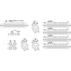 Monacor PA-12040 4-strefowy wzmacniacz matrycowy, mono, do profesjonalnych zastosowań np. w systemach PA i multi-room,Moc 120WRMS na strefę Praca w trybie 100V oraz 4/8Ω