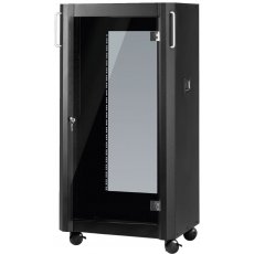 Monacor RACK-18GT/SW Profesjonalna szafa rack 18U, na urządzenia 482mm (19"). Zamykane przednie drzwi z pleksiglasu 