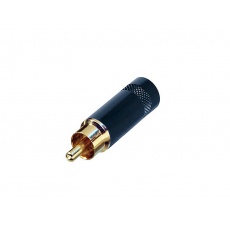  Neutrik - REAN NYS 352BG   wtyk RCA - Cinch mono , metalowy , czarny uchwyt nakrętka , złocone kontakty 