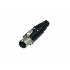 NEUTRIK - REAN RT 3 FC-B 3 kontaktowe gniazdo mini XLR , żeńskie , na kabel, metalowa konstrukcja czarny uchwyt nakrętka , złocone kontakty