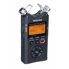 Tascam DR-40X Ręczny rejestrator 4-ścieżkowy, podwójne nagrywanie (2x stereo), wejścia XLR z zasilaniem phantom, funkcja interfejsu USB, overdub, mixdown, konfiguracje mikrofonów AB/XY, dekoder MS