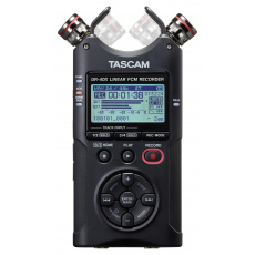 Tascam DR-40X Ręczny rejestrator 4-ścieżkowy, podwójne nagrywanie (2x stereo), wejścia XLR z zasilaniem phantom, funkcja interfejsu USB, overdub, mixdown, konfiguracje mikrofonów AB/XY, dekoder MS