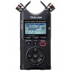 Tascam DR-40X Ręczny rejestrator 4-ścieżkowy, podwójne nagrywanie (2x stereo), wejścia XLR z zasilaniem phantom, funkcja interfejsu USB, overdub, mixdown, konfiguracje mikrofonów AB/XY, dekoder MS