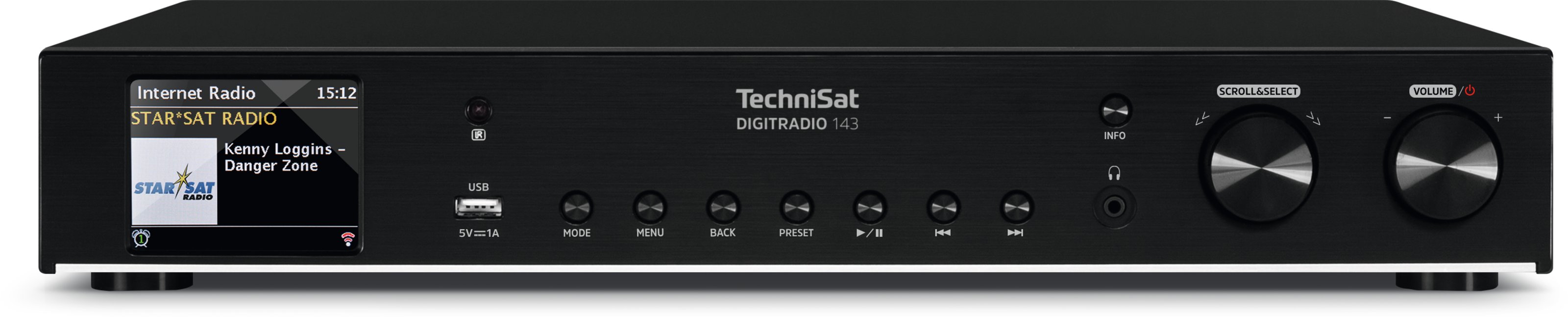 Tuner TechniSat pliki DAB+, WiFi, DigitRadio CD muzyczne 143 , , LAN, , odtwarza streaming USB CD,wejście internetowe odtwarzacz FM