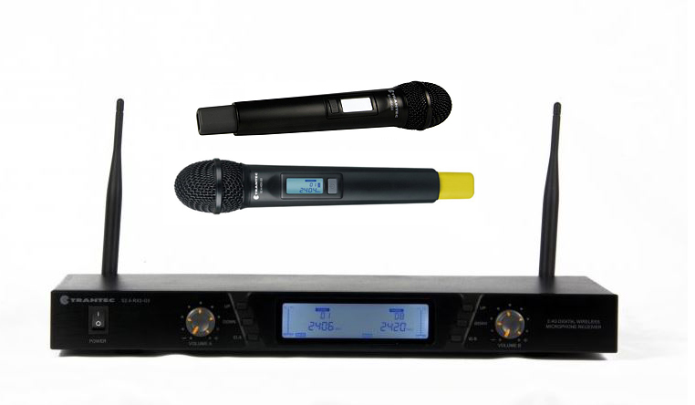 Trantec S2.4-DHX   -Cyfrowy  bezprzewodowy system mikrofonowy - 16 kanałów , 2 nadajniki do ręki